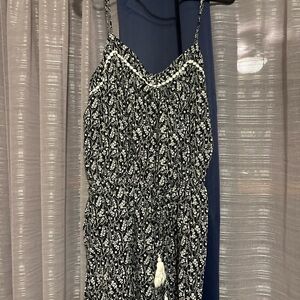 Cupshe women’s spaghetti strap black white romper size large